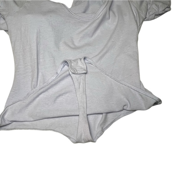 Free people Ava bodysuit puff sleeve with scoop neckline thong size large - Picture 9 of 11